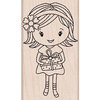 Hero Arts - Woodblock - Wood Mounted Stamps - Girl with Gift