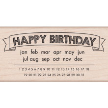 Hero Arts - Wood Block - Wood Mounted Stamp - Happy Birthday Calendar