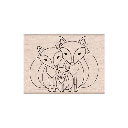 Hero Arts - Woodblock - Wood Mounted Stamps - Fox Family