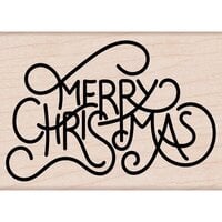 Hero Arts - Woodblock - Wood Mounted Stamps - Flowy Merry Christmas