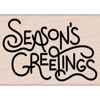 Hero Arts - Woodblock - Wood Mounted Stamps - Flowy Season's Greetings