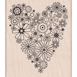 Hero Arts - Woodblock - Valentines - Wood Mounted Stamps - Blooming Heart
