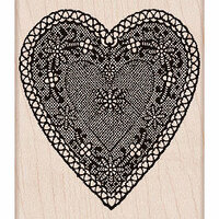 Hero Arts - Woodblock - Valentines - Wood Mounted Stamps - Heart Lace