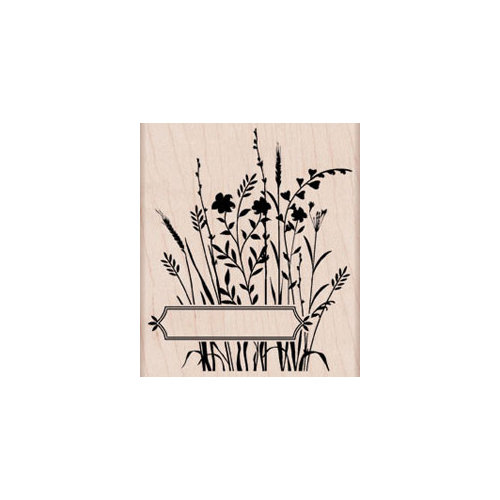 Hero Arts - Woodblock - Wood Mounted Stamps - Wildflowers with Label