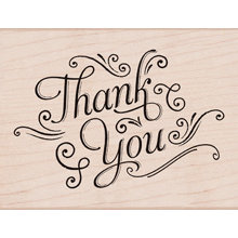 Hero Arts - Wood Block - Wood Mounted Stamp - Thank You With Flourishes