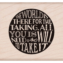 Hero Arts - Wood Block - Wood Mounted Stamp - World for Taking