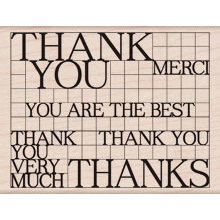 Hero Arts - Wood Block - Wood Mounted Stamp - Thank You Grid