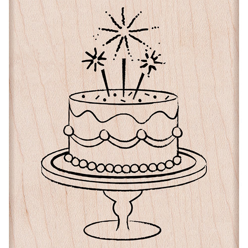 Hero Arts - Birthday Collection - Woodblock - Wood Mounted Stamps - Fancy Birthday Cake
