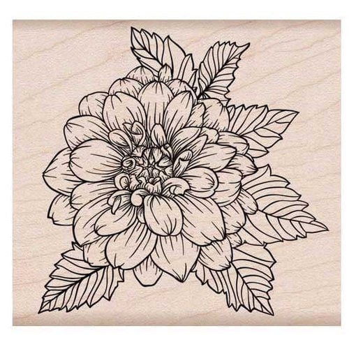 Hero Arts - Garden Collection - Woodblock - Wood Mounted Stamps - Artistic Dahlia