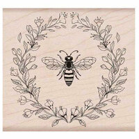 Hero Arts - Garden Collection - Woodblock - Wood Mounted Stamps - Antique Bee and Flowers