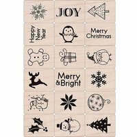 Hero Arts - Woodblock - Christmas - Wood Mounted Stamps - Merry Christmas Stamp Set