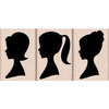 Hero Arts - Woodblock - Wood Mounted Stamps - Silhouettes Trio