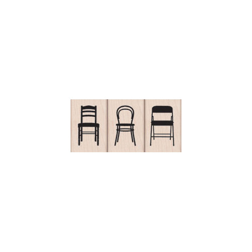 Hero Arts - Woodblock - Wood Mounted Stamps - Three Small Chairs