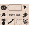 Hero Arts - Woodblock - Halloween - Wood Mounted Stamps - Trick or Treat Stamp Set