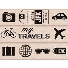 Hero Arts - Wood Block - Wood Mounted Stamp - My Travel Icons