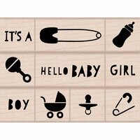 Hero Arts - Baby Collection - Woodblock - Wood Mounted Stamps - It's A Baby Tiny Icons