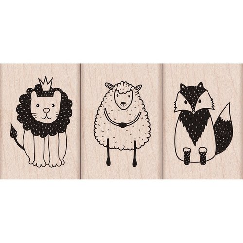 Hero Arts - Baby Collection - Woodblock - Wood Mounted Stamps - Cute Animal Trio