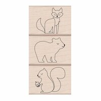 Hero Arts - Lia Griffith Collection - Woodblock - Wood Mounted Stamps - Animal Trio