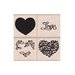 Hero Arts - 2016 Valentines Collection - Woodblock - Wood Mounted Stamps - Color Layering Love Heart Set