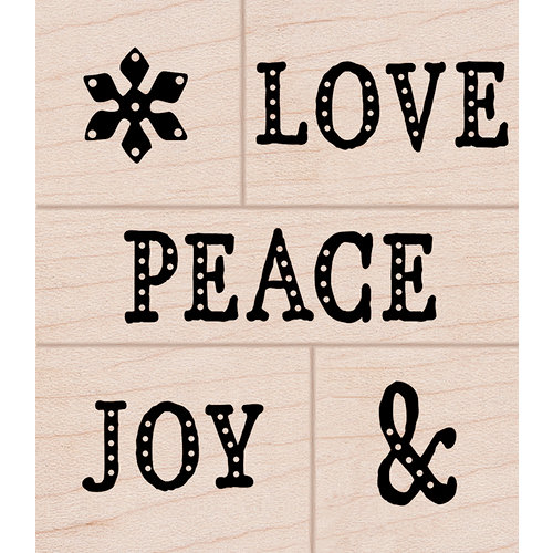Hero Arts - Christmas - Woodblock - Wood Mounted Stamps - Peace, Love, Joy