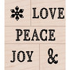 Hero Arts - Christmas - Woodblock - Wood Mounted Stamps - Peace, Love, Joy