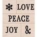 Hero Arts - Christmas - Woodblock - Wood Mounted Stamps - Peace, Love, Joy