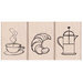 Hero Arts - Parisian Style Collection - Woodblock - Wood Mounted Stamps - Coffee and Croissant