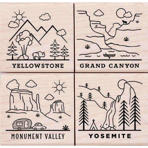 Hero Arts - Woodblock - Wood Mounted Stamps - National Parks Poetic Prints