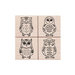 Hero Arts - Woodblock - Wood Mounted Stamps - Four Owls