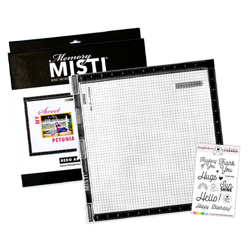 Hero Arts - MISTI - Scrapbooking MISTI 12 x 12 - Most Incredible Stamp Tool Invented and Clear Photopolymer Stamp Set - Cards for Kindness Bundle