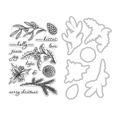 Hero Arts - Christmas - Die and Clear Photopolymer Stamp Set - Holly Days