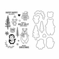 Hero Arts - Christmas - Die and Clear Acrylic Stamp Set - Holiday Animals