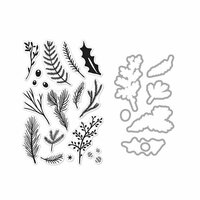Hero Arts - Die and Clear Photopolymer Stamp Set - Pine Branches