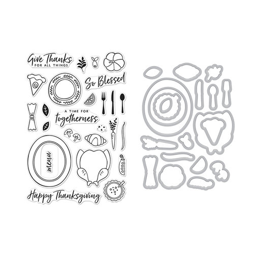 Hero Arts - Die and Clear Acrylic Stamp Set - Thanksgiving Table