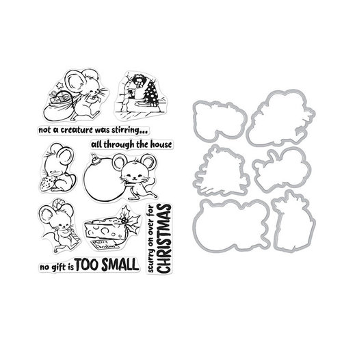 Hero Arts- Season of Wonder Collection - Die and Clear Photopolymer Stamp Set - Christmas Mice