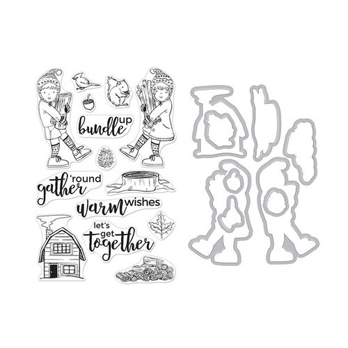 Hero Arts- Season of Wonder Collection - Die and Clear Photopolymer Stamp Set - Bundle Up