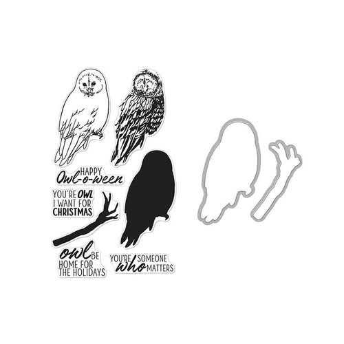 Hero Arts- Season of Wonder Collection - Halloween - Die and Clear Photopolymer Stamp Set - Color Layering Owl