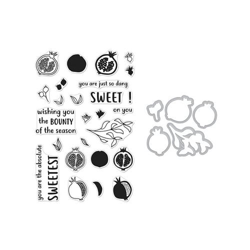 Hero Arts- Season of Wonder Collection - Die and Clear Photopolymer Stamp Set - Color Layering Pomegranate