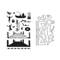 Hero Arts - Die and Clear Photopolymer Stamp Set - Color Layering Pier at the Lake