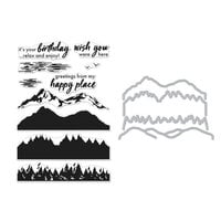 Hero Arts - Die and Clear Photopolymer Stamp Set - Color Layering Mountains at the Lake