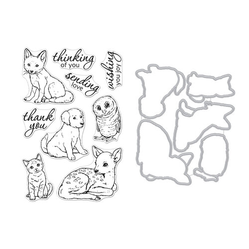 Hero Arts - Die and Clear Photopolymer Stamp Set - Fawn and Friends