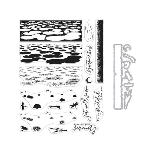Hero Arts - Die and Clear Photopolymer Stamp Set - Lily Pond HeroScape