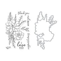 Hero Arts - Die and Clear Photopolymer Stamp Set - Succulent Bouquet Combo