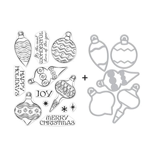 Hero Arts - Christmas - Die and Clear Photopolymer Stamp Set - Holiday Ornaments