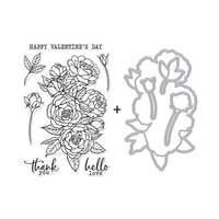 Hero Arts - Die and Clear Photopolymer Stamp Set - Peonies Bunch