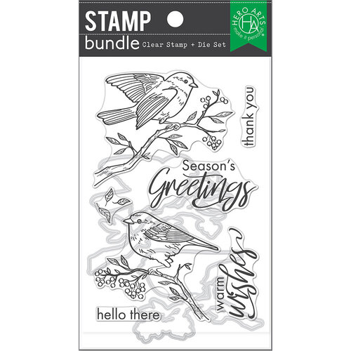 Hero Arts - Shop Box Collection - Die and Clear Photopolymer Stamp Set - Finch Greetings