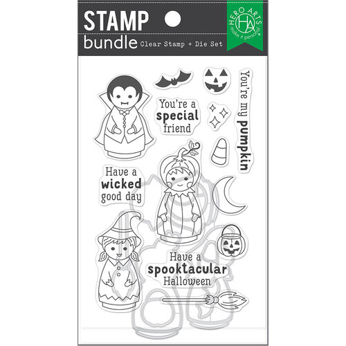 Hero Arts - Die and Clear Photopolymer Stamp Set - Halloween Peg Dolls