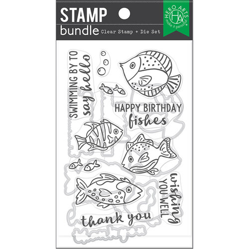 Hero Arts - Die and Clear Photopolymer Stamp Set - Hello Fishes