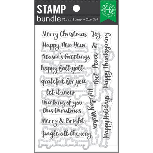 Hero Arts - Shop Box Collection - Die and Clear Photopolymer Stamp Set - Holiday Season Messages