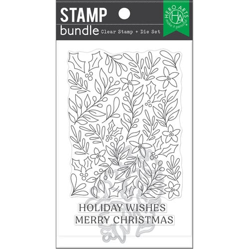 Hero Arts - Shop Box Collection - Die and Clear Photopolymer Stamp Set - Christmas Foliage